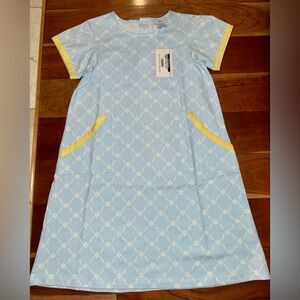 NWT Ishtex Blue & Yellow Daisy Charming Kids Cotton Casual Dress